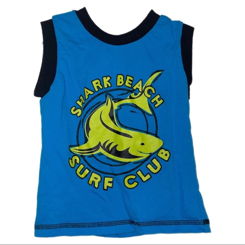 Al & Ray Shark Beach Surf Club Tank Top Baby Boy Size 18M Blue